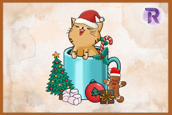 Christmas Hot Drinks Cute Cat Kitty Embroidery Review