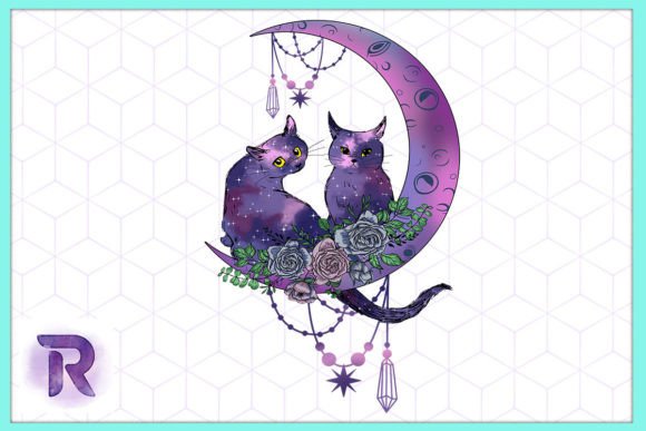 Cross Stitch Cat Galaxy Moon PNG Review