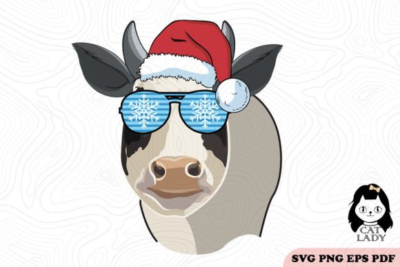 Cute Cow Christmas SVG PNG Review