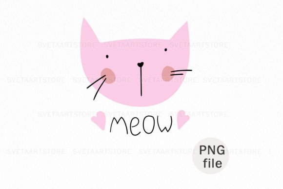 Cute Pink Baby Cat Sublimation PNG Review