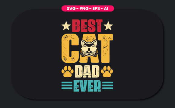 Funny Father Day Cat Dad Embroidery Design