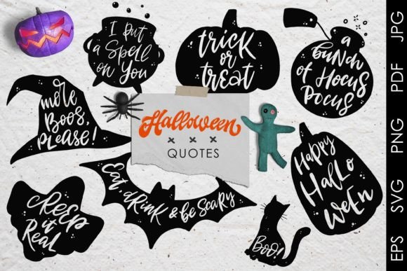 Halloween Quotes SVG PNG EPS JPG Set