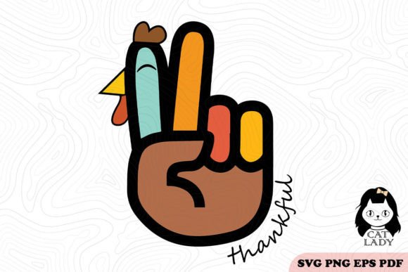 Peace Hand Sign Thankful Turkey SVG PNG Review